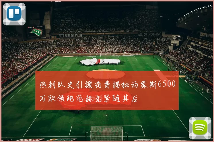 热刺队史引援花费揭秘西蒙斯6500万欧领跑范赫克紧随其后